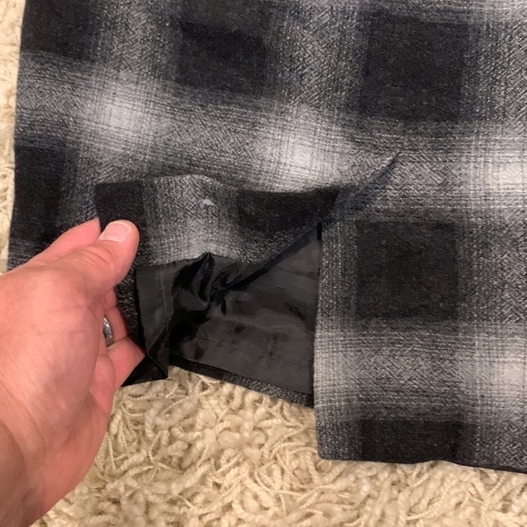 ANN Taylor aloft black and white plaid wool blend pencil skirt size 8 - Picture 5 of 8